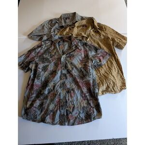 Lot of 3 UNTUCKit Men XL Slim Fit Short Sleeve Button Floral Cotton Shirts LOOK